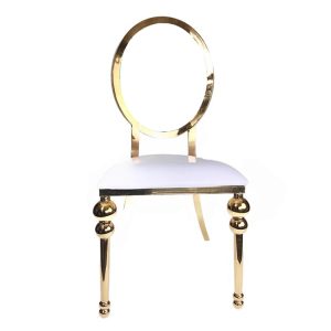 Gold Oval Fancy Stainless Steel Chair